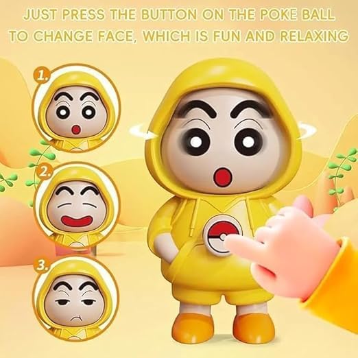 Shinchan Face Changing Keychain - Face Changing Keychain -  Shinchan Keychain - Face Changing Keychain with 3 Shinchain Expressions 3D Cartoon Character ABS Toy Key Holder