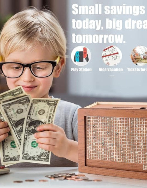Wooden Money Saving Piggy Bank Box