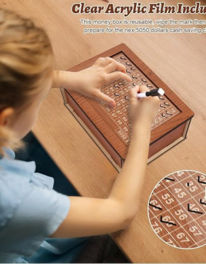 Wooden Money Saving Piggy Bank Box